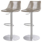 Industrial Leather Bar Stool Adjustable Backrest Bar Stool for Bristol Silver Light Gray 2 Piece Set Clearhalo 'Bar Furniture' 'Bar Stools' 'bar_stools' 'furn' 'furn_bar_stools' 'Furniture' 'Kitchen & Dining Furniture' 6661578