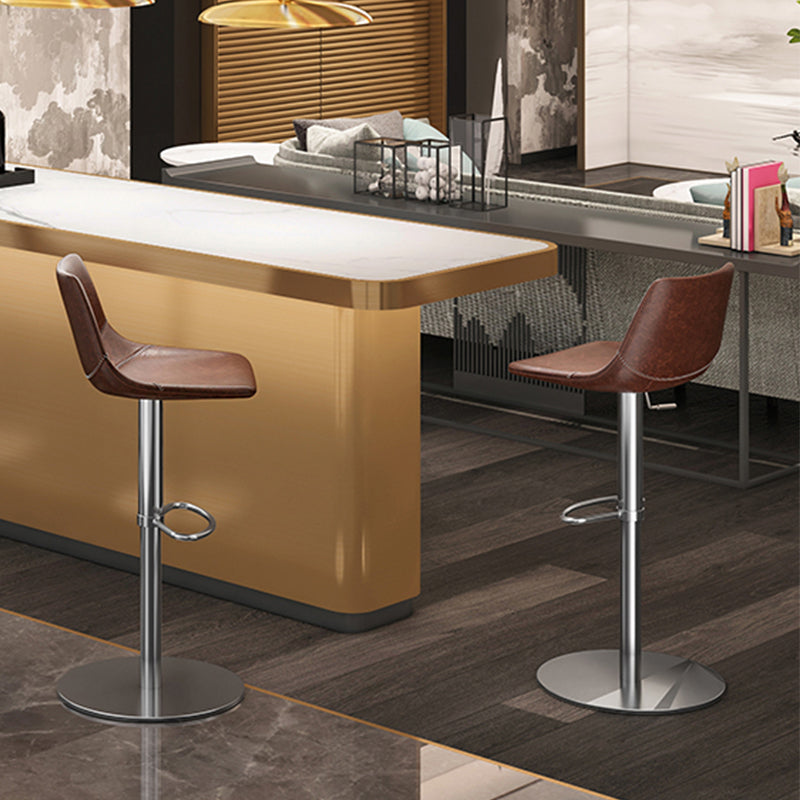 Industrial Leather Bar Stool Adjustable Backrest Bar Stool for Bristol Clearhalo 'Bar Furniture' 'Bar Stools' 'bar_stools' 'furn' 'furn_bar_stools' 'Furniture' 'Kitchen & Dining Furniture' 6661579