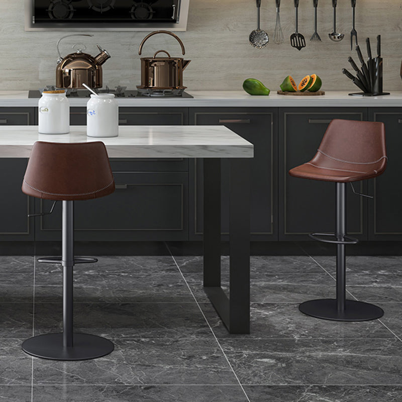 Industrial Leather Bar Stool Adjustable Backrest Bar Stool for Bristol Clearhalo 'Bar Furniture' 'Bar Stools' 'bar_stools' 'furn' 'furn_bar_stools' 'Furniture' 'Kitchen & Dining Furniture' 6661582