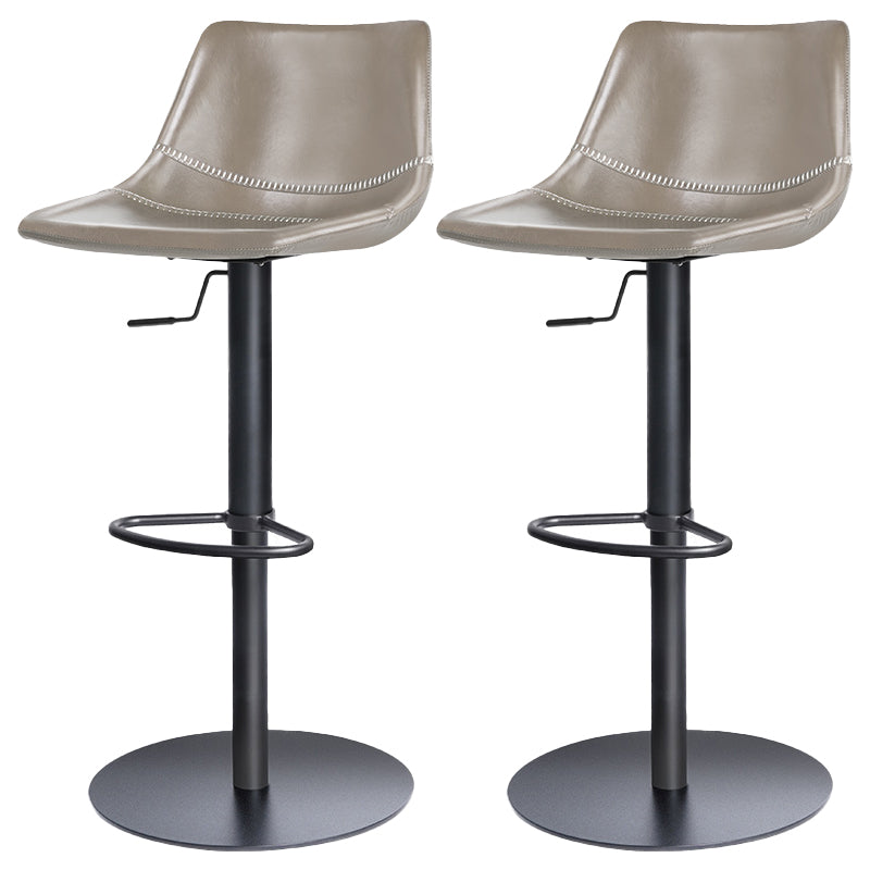 Industrial Leather Bar Stool Adjustable Backrest Bar Stool for Bristol Black Light Gray 2 Piece Set Clearhalo 'Bar Furniture' 'Bar Stools' 'bar_stools' 'furn' 'furn_bar_stools' 'Furniture' 'Kitchen & Dining Furniture' 6661584