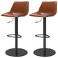 Industrial Leather Bar Stool Adjustable Backrest Bar Stool for Bristol Black Brown 2 Piece Set Clearhalo 'Bar Furniture' 'Bar Stools' 'bar_stools' 'furn' 'furn_bar_stools' 'Furniture' 'Kitchen & Dining Furniture' 6661585
