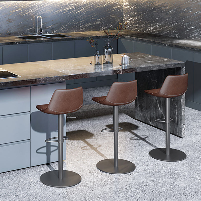 Industrial Leather Bar Stool Adjustable Backrest Bar Stool for Bristol Clearhalo 'Bar Furniture' 'Bar Stools' 'bar_stools' 'furn' 'furn_bar_stools' 'Furniture' 'Kitchen & Dining Furniture' 6661587
