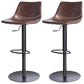 Industrial Leather Bar Stool Adjustable Backrest Bar Stool for Bristol Black Dark Brown 2 Piece Set Clearhalo 'Bar Furniture' 'Bar Stools' 'bar_stools' 'furn' 'furn_bar_stools' 'Furniture' 'Kitchen & Dining Furniture' 6661589