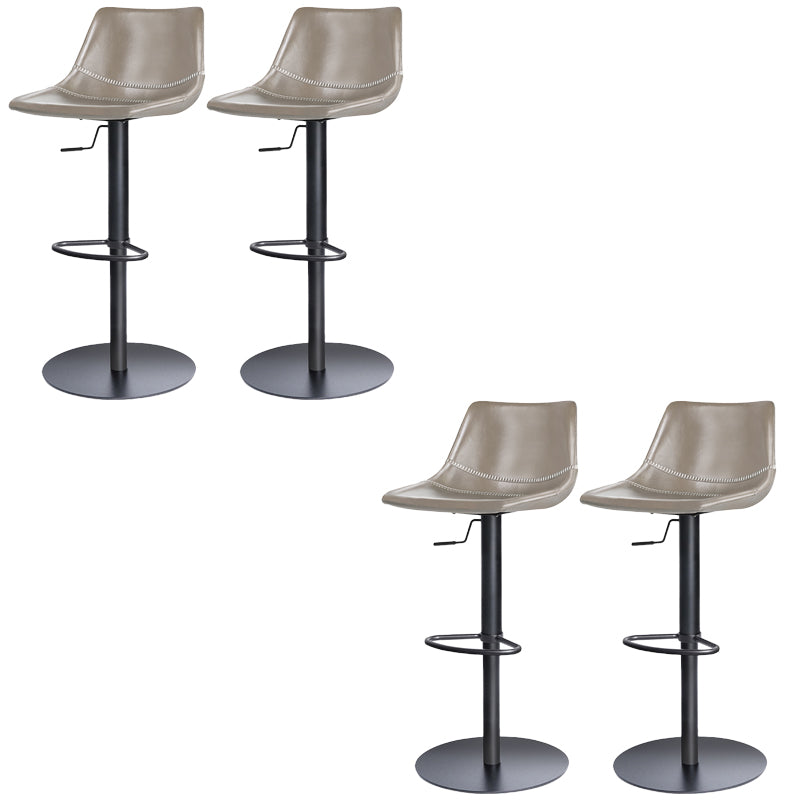 Industrial Leather Bar Stool Adjustable Backrest Bar Stool for Bristol Black Light Gray 4 Piece Set Clearhalo 'Bar Furniture' 'Bar Stools' 'bar_stools' 'furn' 'furn_bar_stools' 'Furniture' 'Kitchen & Dining Furniture' 6661594