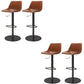Industrial Leather Bar Stool Adjustable Backrest Bar Stool for Bristol Black Brown 4 Piece Set Clearhalo 'Bar Furniture' 'Bar Stools' 'bar_stools' 'furn' 'furn_bar_stools' 'Furniture' 'Kitchen & Dining Furniture' 6661595