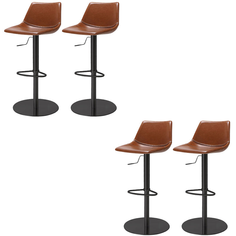 Industrial Leather Bar Stool Adjustable Backrest Bar Stool for Bristol Black Brown 4 Piece Set Clearhalo 'Bar Furniture' 'Bar Stools' 'bar_stools' 'furn' 'furn_bar_stools' 'Furniture' 'Kitchen & Dining Furniture' 6661595