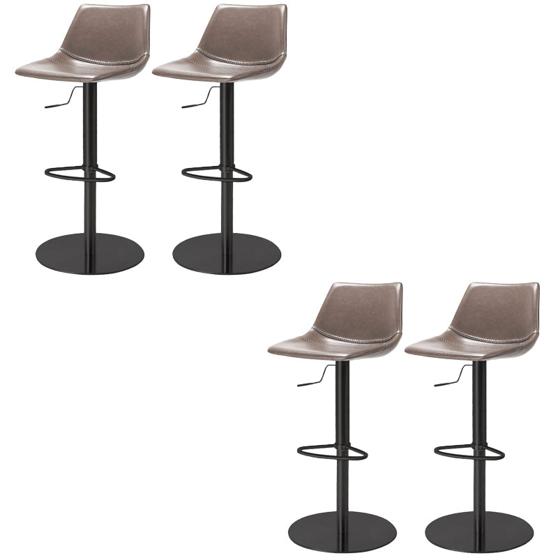 Industrial Leather Bar Stool Adjustable Backrest Bar Stool for Bristol Black Gray 4 Piece Set Clearhalo 'Bar Furniture' 'Bar Stools' 'bar_stools' 'furn' 'furn_bar_stools' 'Furniture' 'Kitchen & Dining Furniture' 6661596