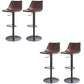 Industrial Leather Bar Stool Adjustable Backrest Bar Stool for Bristol Black Dark Brown 4 Piece Set Clearhalo 'Bar Furniture' 'Bar Stools' 'bar_stools' 'furn' 'furn_bar_stools' 'Furniture' 'Kitchen & Dining Furniture' 6661597