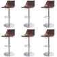 Industrial Leather Bar Stool Adjustable Backrest Bar Stool for Bristol Silver Dark Brown 6 Piece Set Clearhalo 'Bar Furniture' 'Bar Stools' 'bar_stools' 'furn' 'furn_bar_stools' 'Furniture' 'Kitchen & Dining Furniture' 6661598