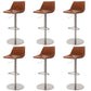 Industrial Leather Bar Stool Adjustable Backrest Bar Stool for Bristol Silver Brown 6 Piece Set Clearhalo 'Bar Furniture' 'Bar Stools' 'bar_stools' 'furn' 'furn_bar_stools' 'Furniture' 'Kitchen & Dining Furniture' 6661600
