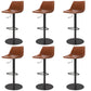 Industrial Leather Bar Stool Adjustable Backrest Bar Stool for Bristol Black Brown 6 Piece Set Clearhalo 'Bar Furniture' 'Bar Stools' 'bar_stools' 'furn' 'furn_bar_stools' 'Furniture' 'Kitchen & Dining Furniture' 6661603
