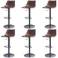Industrial Leather Bar Stool Adjustable Backrest Bar Stool for Bristol Black Dark Brown 6 Piece Set Clearhalo 'Bar Furniture' 'Bar Stools' 'bar_stools' 'furn' 'furn_bar_stools' 'Furniture' 'Kitchen & Dining Furniture' 6661605