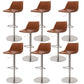 Industrial Leather Bar Stool Adjustable Backrest Bar Stool for Bristol Silver Brown 8 Piece Set Clearhalo 'Bar Furniture' 'Bar Stools' 'bar_stools' 'furn' 'furn_bar_stools' 'Furniture' 'Kitchen & Dining Furniture' 6661608