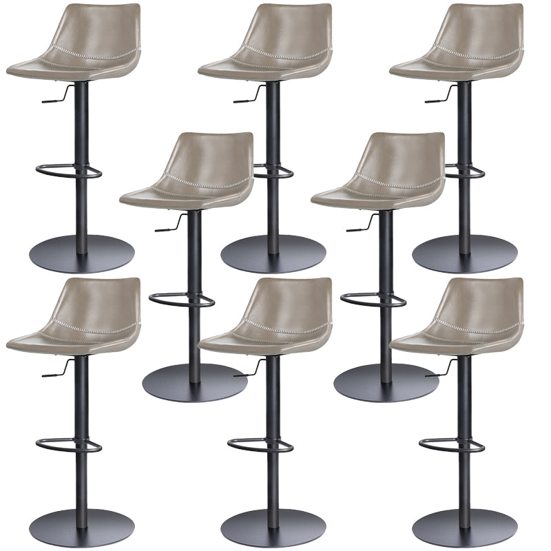Industrial Leather Bar Stool Adjustable Backrest Bar Stool for Bristol Black Light Gray 8 Piece Set Clearhalo 'Bar Furniture' 'Bar Stools' 'bar_stools' 'furn' 'furn_bar_stools' 'Furniture' 'Kitchen & Dining Furniture' 6661610