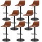 Industrial Leather Bar Stool Adjustable Backrest Bar Stool for Bristol Black Brown 8 Piece Set Clearhalo 'Bar Furniture' 'Bar Stools' 'bar_stools' 'furn' 'furn_bar_stools' 'Furniture' 'Kitchen & Dining Furniture' 6661611