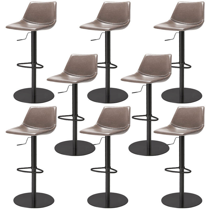 Industrial Leather Bar Stool Adjustable Backrest Bar Stool for Bristol Black Gray 8 Piece Set Clearhalo 'Bar Furniture' 'Bar Stools' 'bar_stools' 'furn' 'furn_bar_stools' 'Furniture' 'Kitchen & Dining Furniture' 6661612