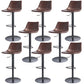 Industrial Leather Bar Stool Adjustable Backrest Bar Stool for Bristol Black Dark Brown 8 Piece Set Clearhalo 'Bar Furniture' 'Bar Stools' 'bar_stools' 'furn' 'furn_bar_stools' 'Furniture' 'Kitchen & Dining Furniture' 6661613