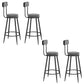 Taburetes de barra de metal contemporáneos taburetes de comedor sin brazos con reposapiés