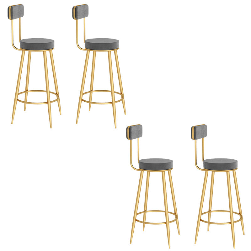 Taburetes de barra de metal contemporáneos taburetes de comedor sin brazos con reposapiés