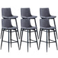 Modern Velvet Bar Stool Backrest Counter Stool for Dining Room Gray 6 Piece Set Clearhalo 'Bar Furniture' 'Bar Stools' 'bar_stools' 'furn' 'furn_bar_stools' 'Furniture' 'Kitchen & Dining Furniture' 6661768