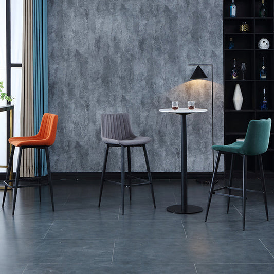 Modern Velvet Bar Stool Backrest Counter Stool for Dining Room Clearhalo 'Bar Furniture' 'Bar Stools' 'bar_stools' 'furn' 'furn_bar_stools' 'Furniture' 'Kitchen & Dining Furniture' 6661770