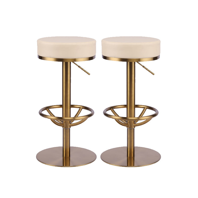 Industrial Leather Bar Stool Adjustable Backless Counter Stool for Bristol