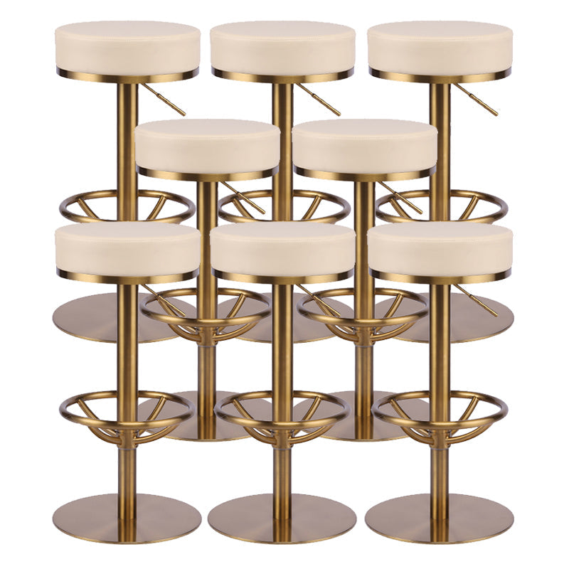 Industrial Leather Bar Stool Adjustable Backless Counter Stool for Bristol