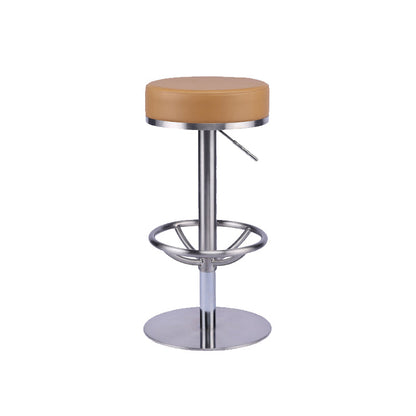 Industrial Leather Bar Stool Adjustable Backless Counter Stool for Bristol