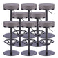 Industrial Leather Bar Stool Adjustable Backless Counter Stool for Bristol