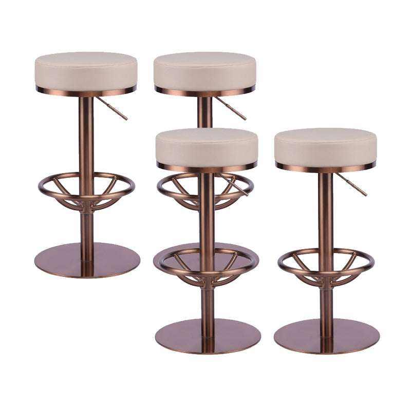Industrial Leather Bar Stool Adjustable Backless Counter Stool for Bristol