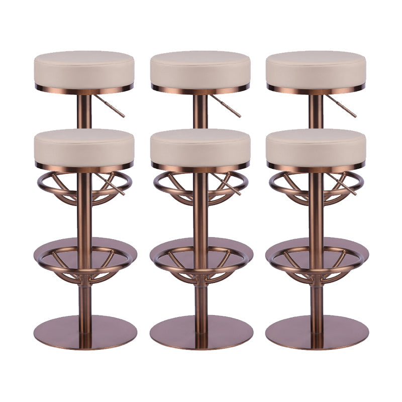 Industrial Leather Bar Stool Adjustable Backless Counter Stool for Bristol