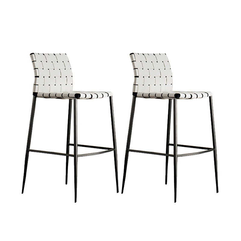 Sgabelli da bar contemporanei in finta pelle in pelle con base in metallo