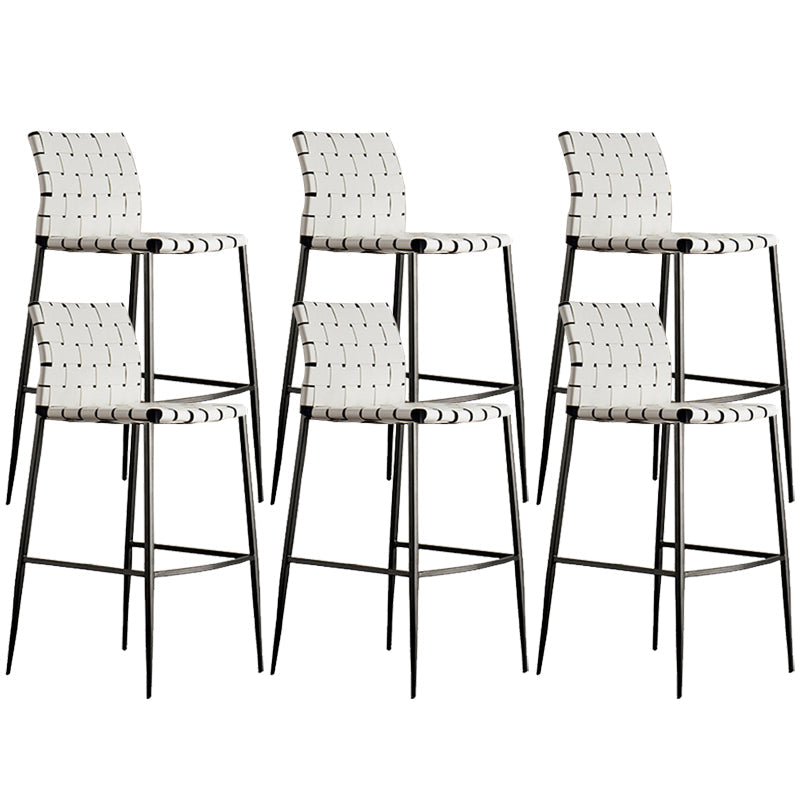 Sgabelli da bar contemporanei in finta pelle in pelle con base in metallo