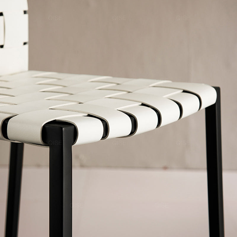 Sgabelli da bar contemporanei in finta pelle in pelle con base in metallo