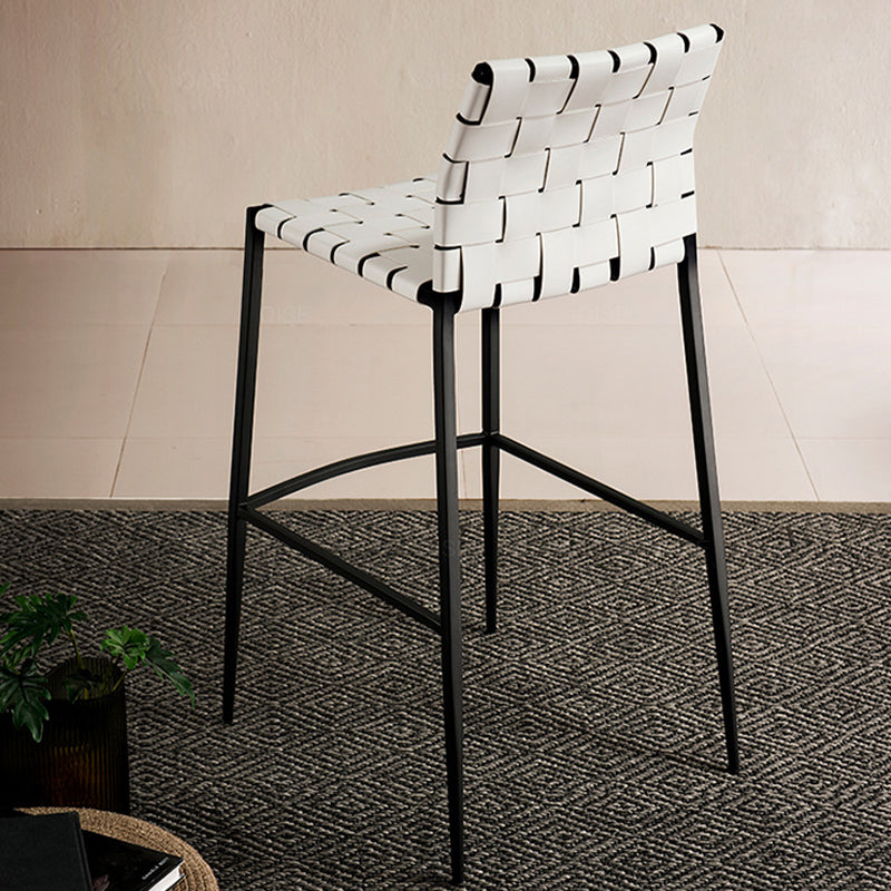 Sgabelli da bar contemporanei in finta pelle in pelle con base in metallo