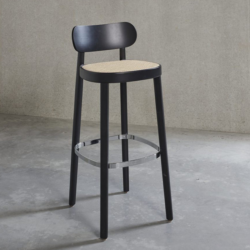 Wood Dining Stools Contemporary Armless Bar Stools with Footrest