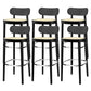 Wood Dining Stools Contemporary Armless Bar Stools with Footrest