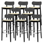 Wood Dining Stools Contemporary Armless Bar Stools with Footrest