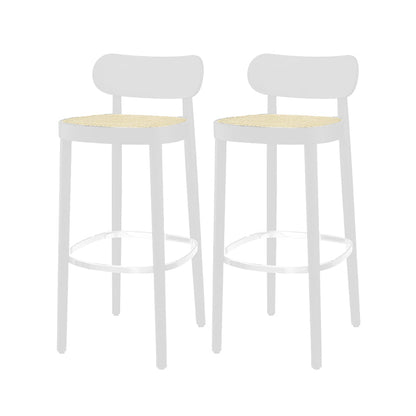 Wood Dining Stools Contemporary Armless Bar Stools with Footrest