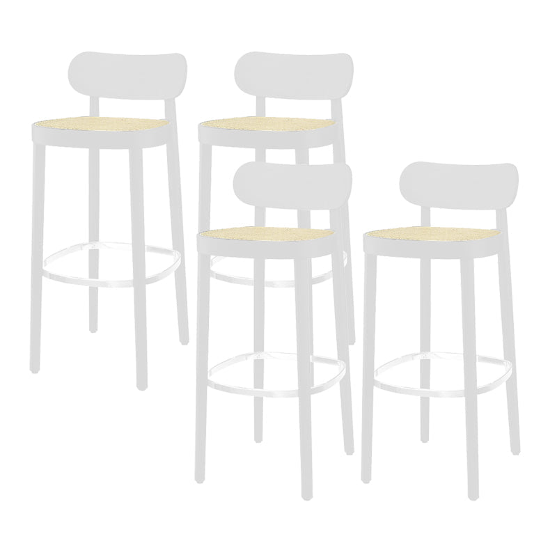 Wood Dining Stools Contemporary Armless Bar Stools with Footrest