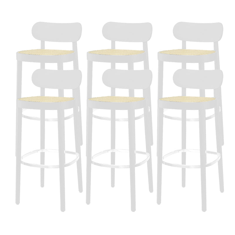 Wood Dining Stools Contemporary Armless Bar Stools with Footrest