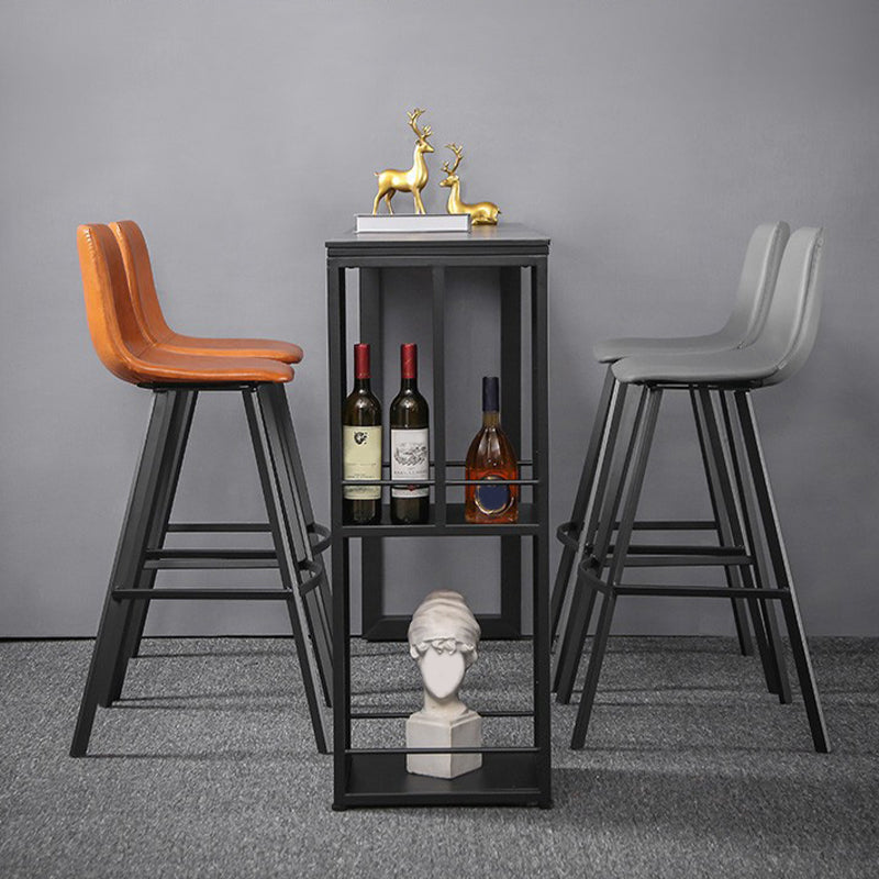 Metal Low Back Dining Stools Contemporary Armless Bar Stools with Footrest Clearhalo 'Bar Furniture' 'Bar Stools' 'bar_stools' 'furn' 'furn_bar_stools' 'Furniture' 'Kitchen & Dining Furniture' 6662023