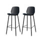 Metal Low Back Dining Stools Contemporary Armless Bar Stools with Footrest Black 2 Piece Set Clearhalo 'Bar Furniture' 'Bar Stools' 'bar_stools' 'furn' 'furn_bar_stools' 'Furniture' 'Kitchen & Dining Furniture' 6662026