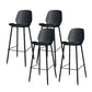 Metal Low Back Dining Stools Contemporary Armless Bar Stools with Footrest Black 4 Piece Set Clearhalo 'Bar Furniture' 'Bar Stools' 'bar_stools' 'furn' 'furn_bar_stools' 'Furniture' 'Kitchen & Dining Furniture' 6662027