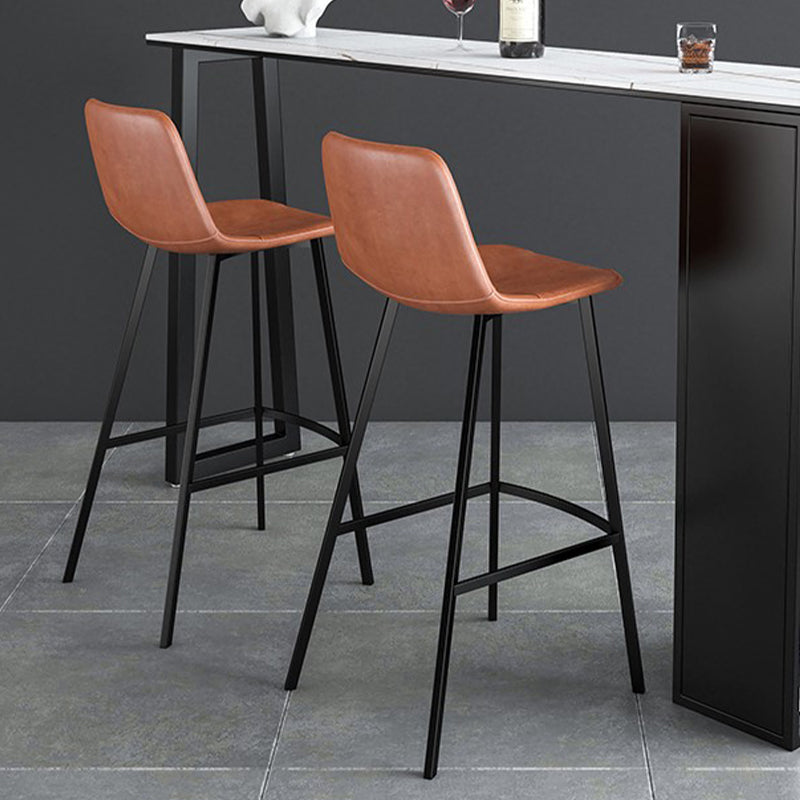 Metal Low Back Dining Stools Contemporary Armless Bar Stools with Footrest Clearhalo 'Bar Furniture' 'Bar Stools' 'bar_stools' 'furn' 'furn_bar_stools' 'Furniture' 'Kitchen & Dining Furniture' 6662029