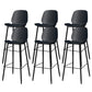Metal Low Back Dining Stools Contemporary Armless Bar Stools with Footrest Black 6 Piece Set Clearhalo 'Bar Furniture' 'Bar Stools' 'bar_stools' 'furn' 'furn_bar_stools' 'Furniture' 'Kitchen & Dining Furniture' 6662030