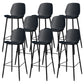 Metal Low Back Dining Stools Contemporary Armless Bar Stools with Footrest Black 8 Piece Set Clearhalo 'Bar Furniture' 'Bar Stools' 'bar_stools' 'furn' 'furn_bar_stools' 'Furniture' 'Kitchen & Dining Furniture' 6662032
