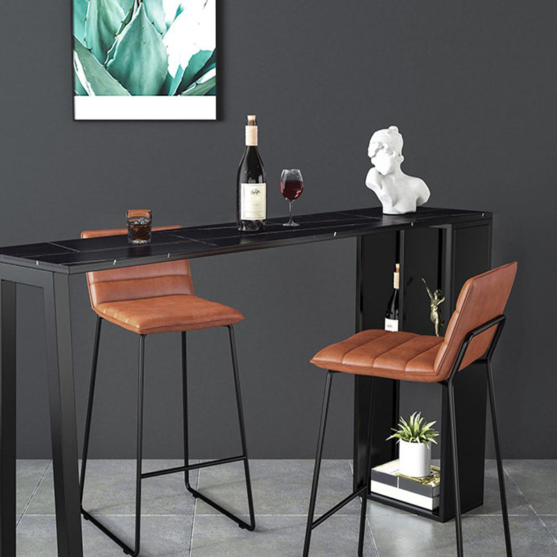 Metal Low Back Dining Stools Contemporary Armless Bar Stools with Footrest Clearhalo 'Bar Furniture' 'Bar Stools' 'bar_stools' 'furn' 'furn_bar_stools' 'Furniture' 'Kitchen & Dining Furniture' 6662033