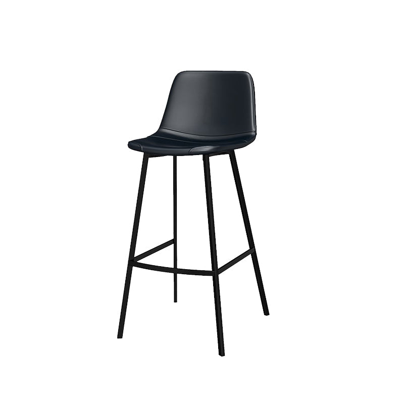 Metal Low Back Dining Stools Contemporary Armless Bar Stools with Footrest Matte Black 1 Piece Clearhalo 'Bar Furniture' 'Bar Stools' 'bar_stools' 'furn' 'furn_bar_stools' 'Furniture' 'Kitchen & Dining Furniture' 6662034