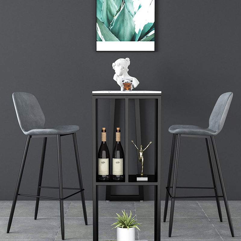 Metal Low Back Dining Stools Contemporary Armless Bar Stools with Footrest Clearhalo 'Bar Furniture' 'Bar Stools' 'bar_stools' 'furn' 'furn_bar_stools' 'Furniture' 'Kitchen & Dining Furniture' 6662035